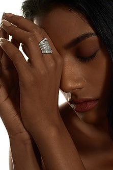 18 Kt White Gold Full Cut Diamond Ring