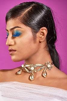 Gold Plated Freshwater Pearls Choker Necklace