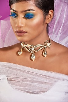 Gold Plated Freshwater Pearls Choker Necklace