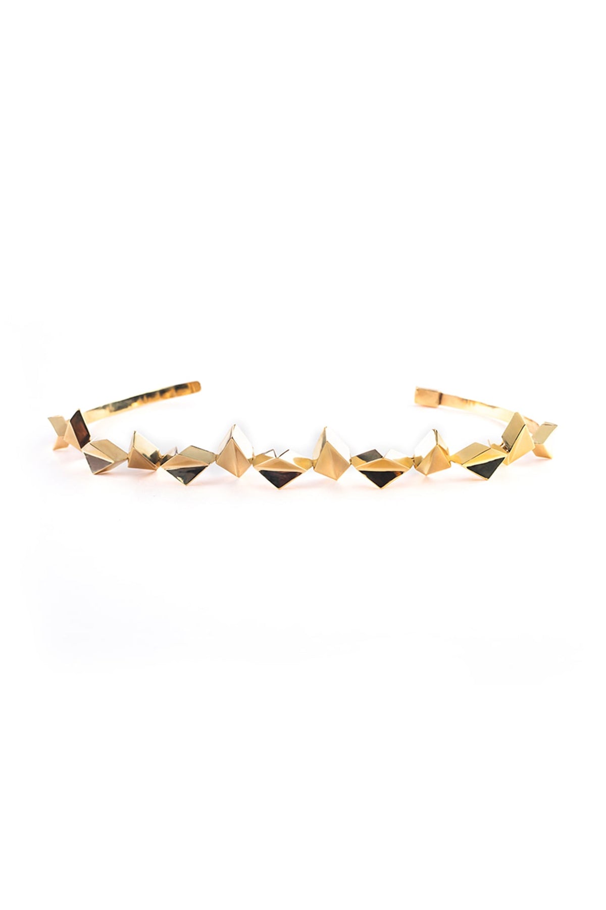 Gold Plated Choker Necklace In Brass