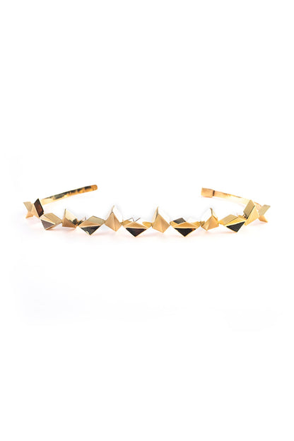 Gold Plated Choker Necklace In Brass