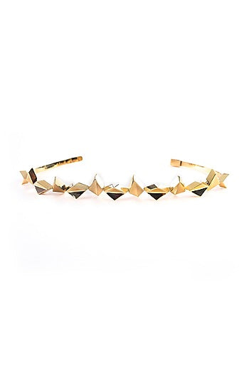 Gold Plated Choker Necklace In Brass