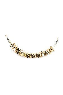Gold Plated Handcrafted Choker Necklace In Brass