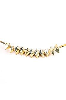Gold Plated Choker Necklace In Brass