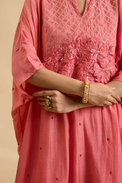 Gold Plated Kundan Polki & Ruby Stone Kada In Sterling Silver