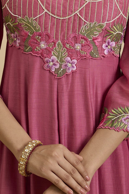 Gold Plated Kundan Polki & Ruby Stone Kada In Sterling Silver