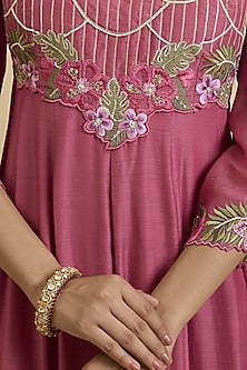 Gold Plated Kundan Polki & Ruby Stone Kada In Sterling Silver
