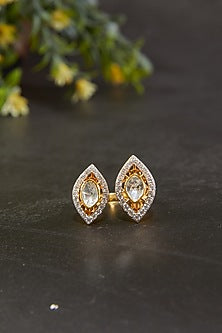 Gold Plated Marquise Motif Ring In Sterling Silver