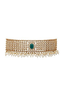 Gold Plated Freshwater Pearl Choker Necklace In Sterling Silver