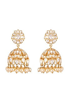 Gold Plated Pearls Jhumki Earrings