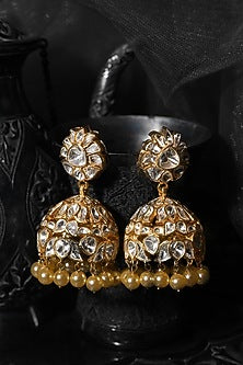 Gold Plated Pearls Jhumki Earrings