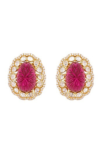 Gold Plated CZ Diamond Earrings