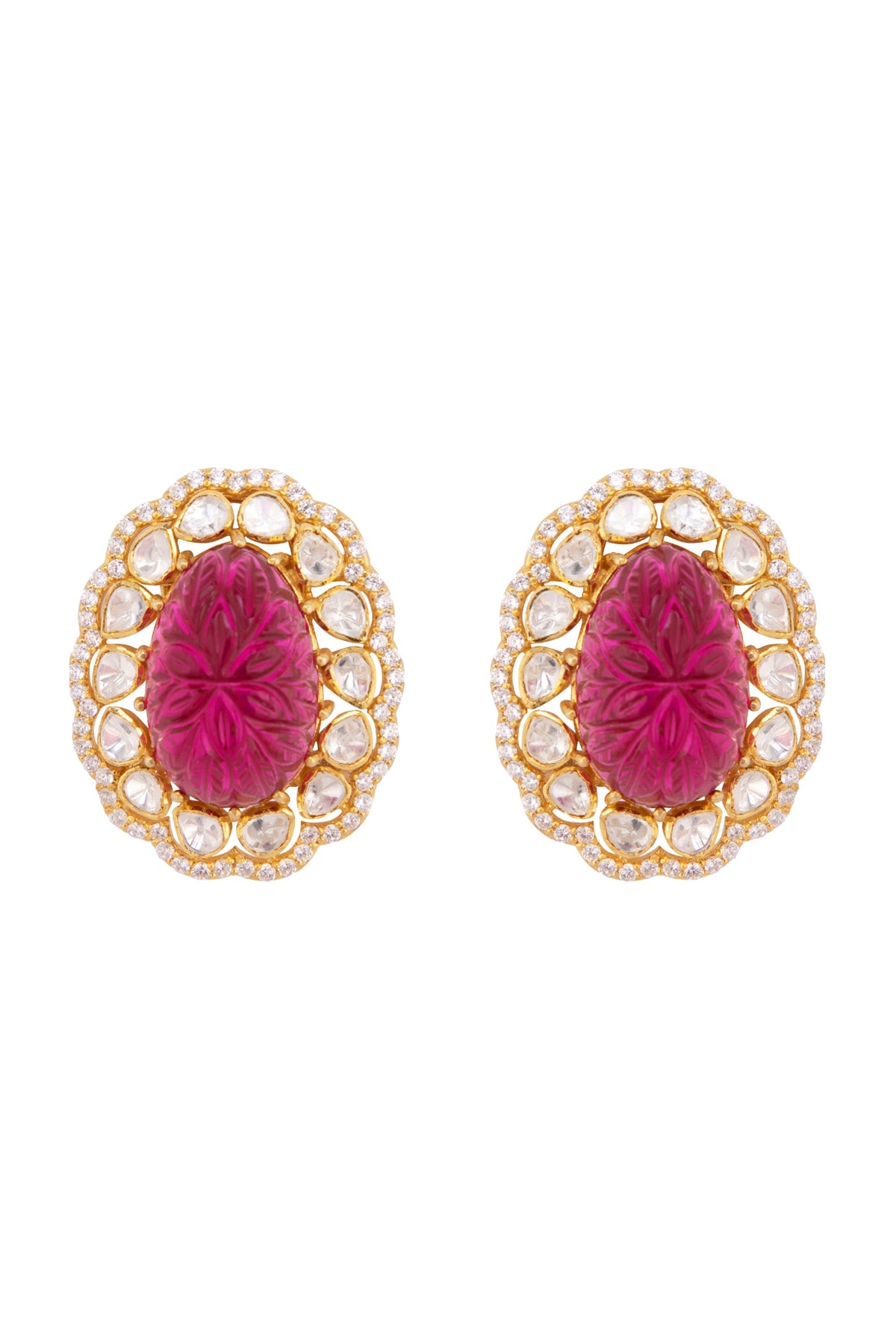 Gold Plated CZ Diamond Earrings