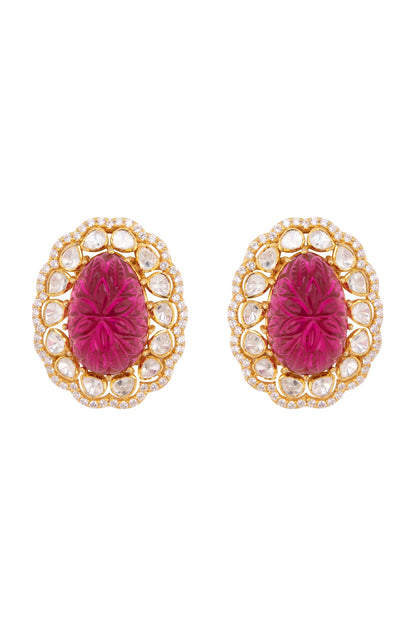 Gold Plated CZ Diamond Earrings