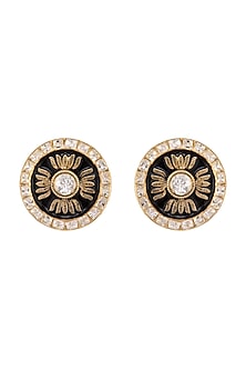 Gold Plated Enamel Stud Earrings