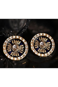 Gold Plated Enamel Stud Earrings