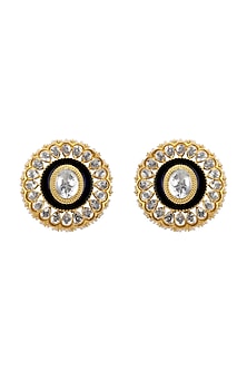 Gold Plated Polki Stud Earrings