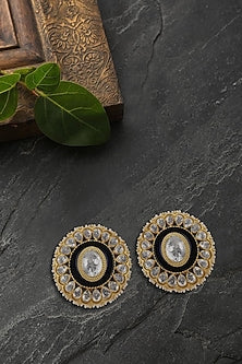 Gold Plated Polki Stud Earrings