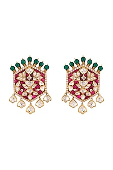 Gold Plated CZ Diamond Stud Earrings