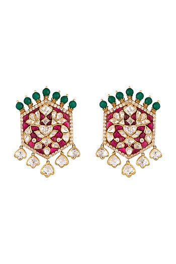 Gold Plated CZ Diamond Stud Earrings