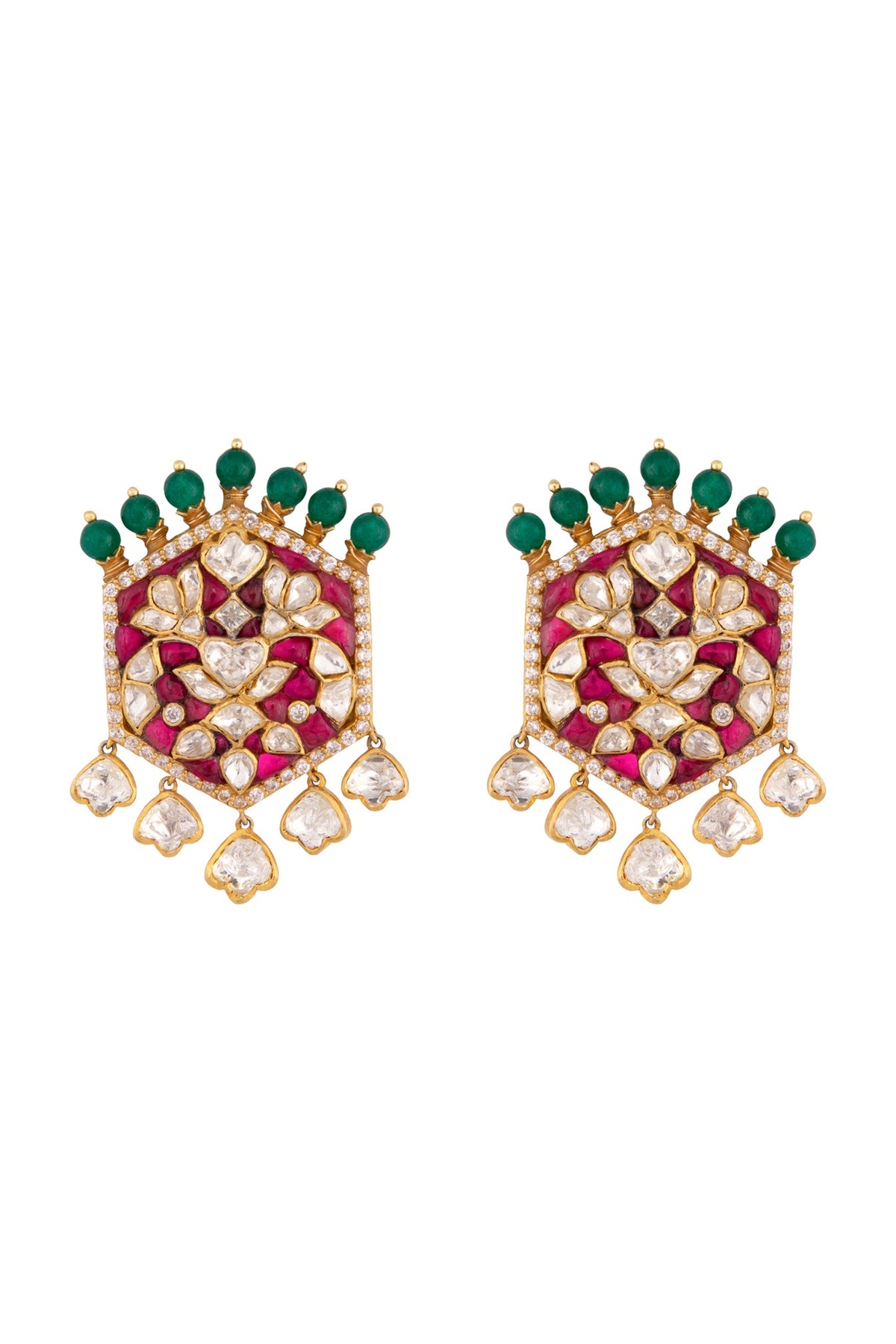 Gold Plated CZ Diamond Stud Earrings