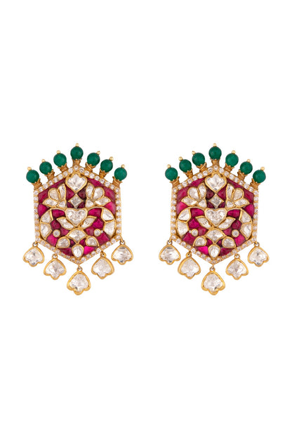 Gold Plated CZ Diamond Stud Earrings