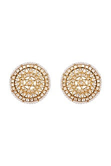 Gold Plated Pearl Stud Earrings