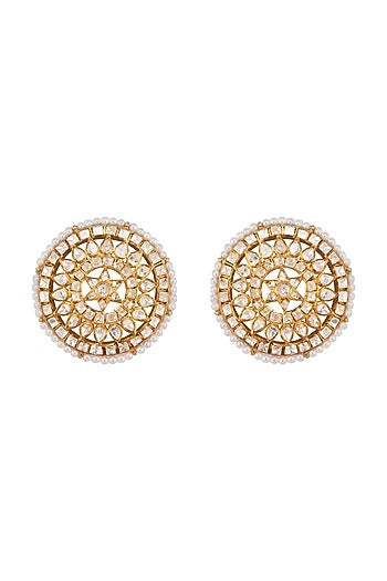 Gold Plated Pearl Stud Earrings