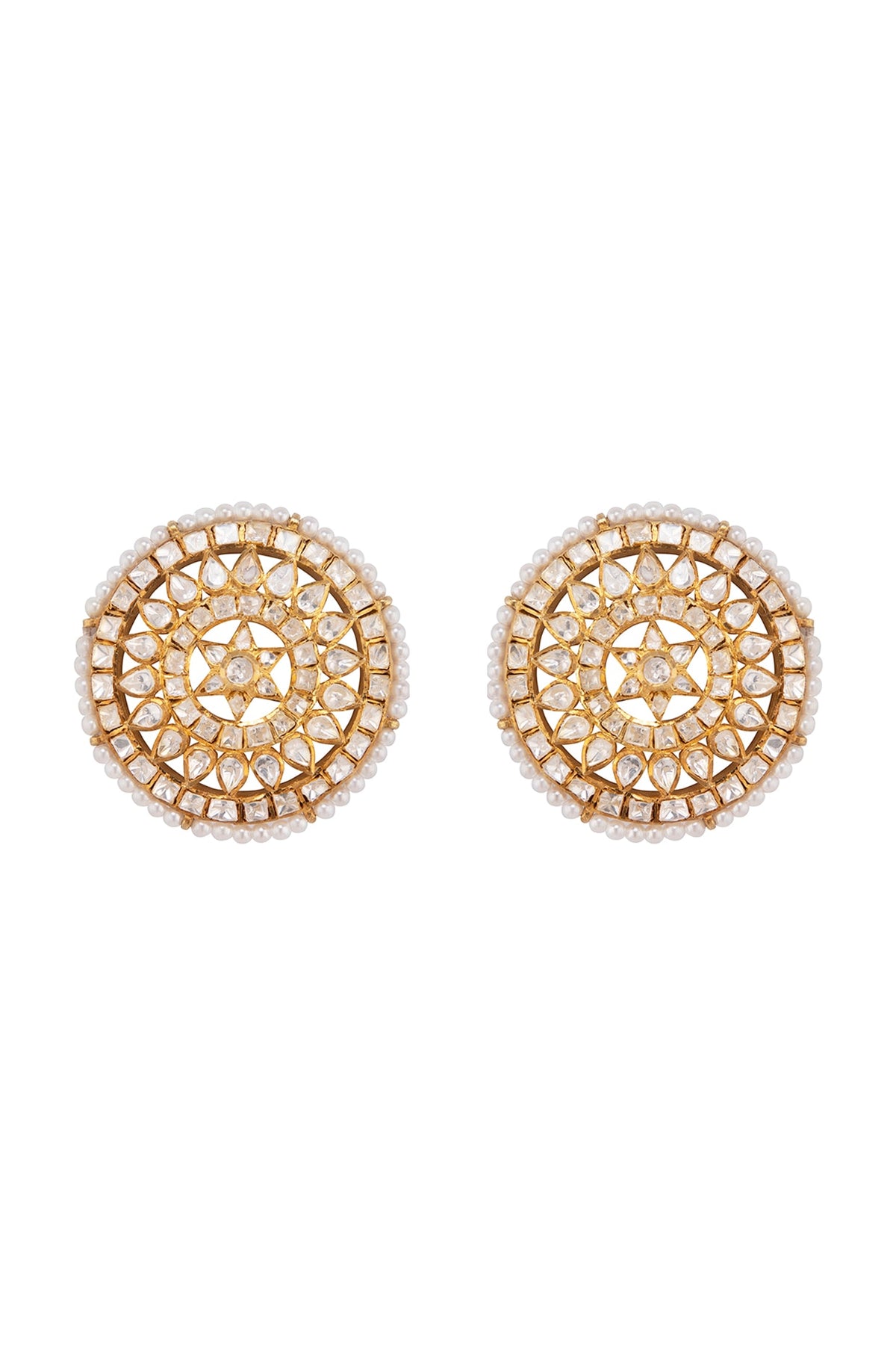 Gold Plated Pearl Stud Earrings