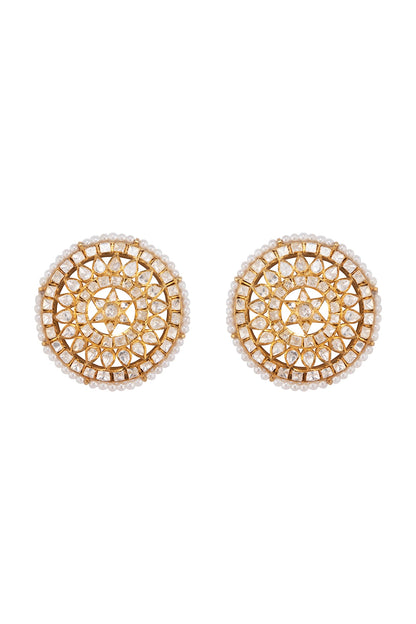 Gold Plated Pearl Stud Earrings