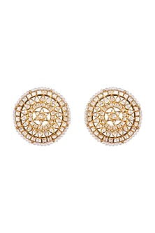 Gold Plated Pearl Stud Earrings