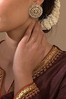 Gold Plated Pearl Stud Earrings