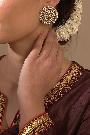 Gold Plated Pearl Stud Earrings