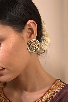 Gold Plated Pearl Stud Earrings