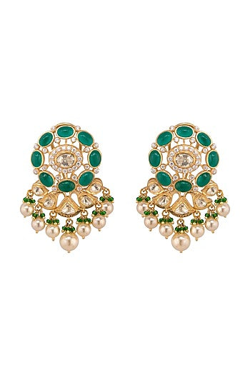 Gold Plated CZ Diamonds Dangler Earrings