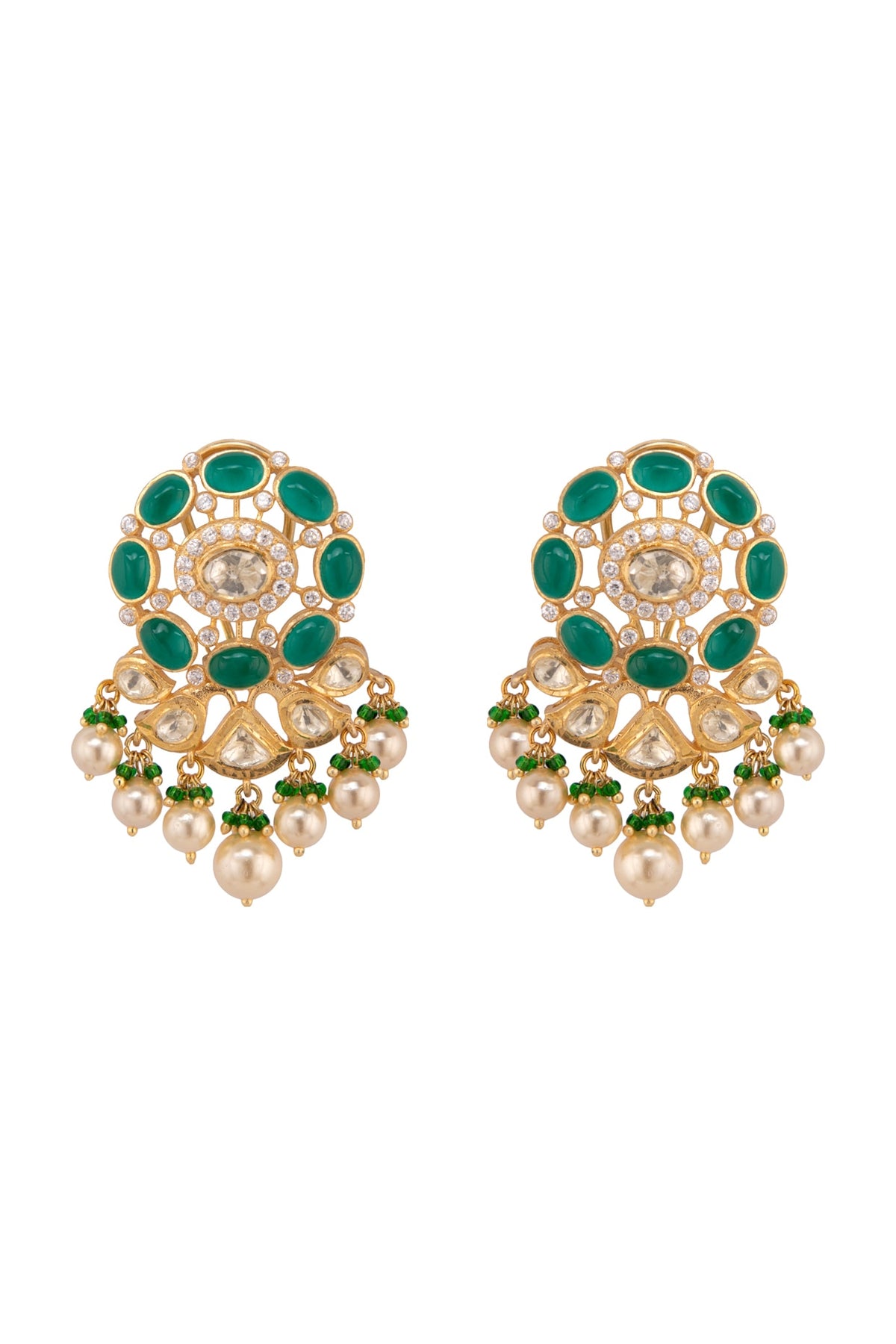 Gold Plated CZ Diamonds Dangler Earrings