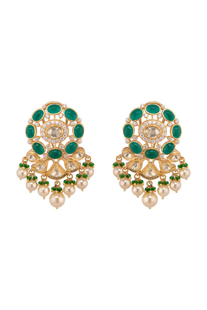 Gold Plated CZ Diamonds Dangler Earrings