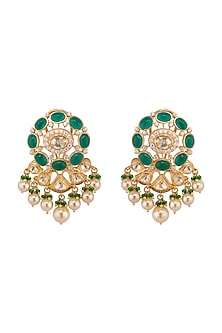 Gold Plated CZ Diamonds Dangler Earrings