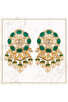 Gold Plated CZ Diamonds Dangler Earrings