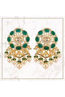 Gold Plated CZ Diamonds Dangler Earrings