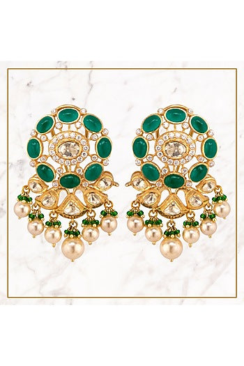 Gold Plated CZ Diamonds Dangler Earrings