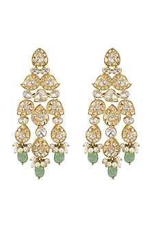 Gold Plated Vellore Polki Dangler Earrings