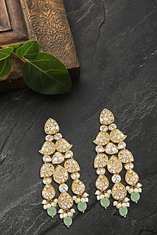 Gold Plated Vellore Polki Dangler Earrings