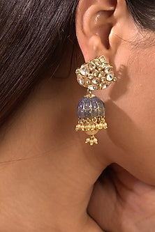 Gold Plated Vellore Polki Jhumka Earrings