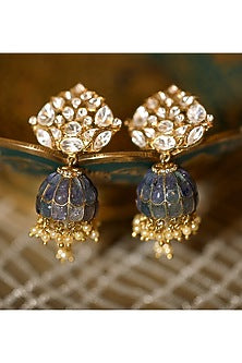 Gold Plated Vellore Polki Jhumka Earrings