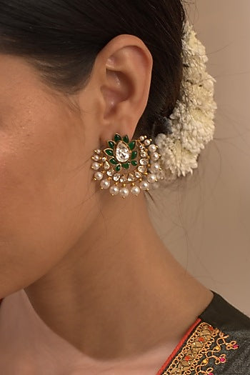 Gold Plated Freshwater Pearls Stud Earrings