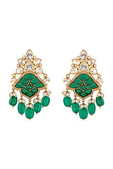 Gold Plated Onyx Dangler Earrings