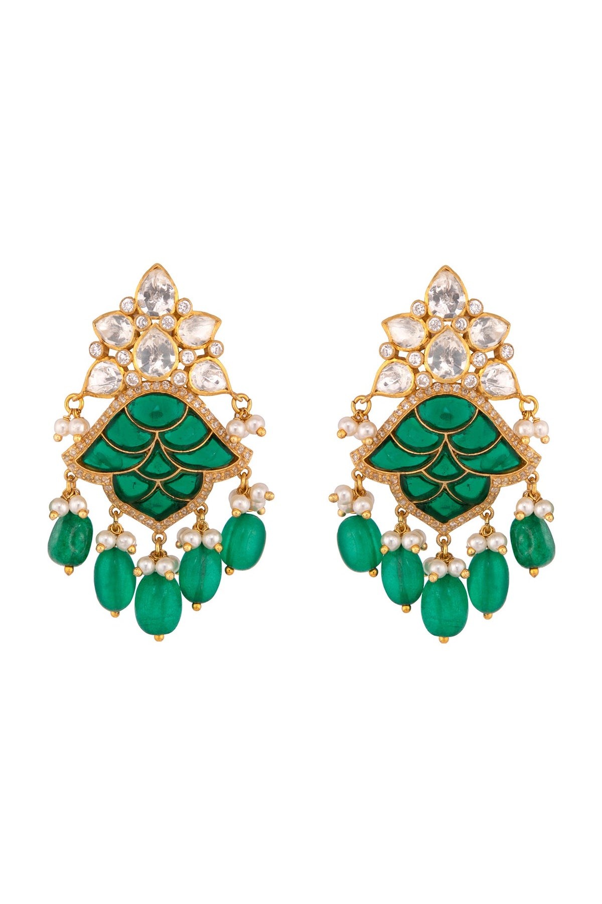 Gold Plated Onyx Dangler Earrings