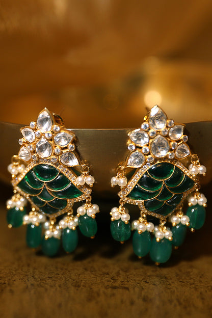 Gold Plated Onyx Dangler Earrings