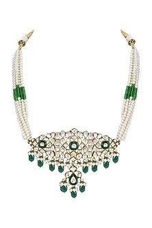 Gold Plated Polki Choker Necklace